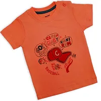 Fabulous Orange Cotton Printed T-Shirts with Shorts For Boys-thumb2