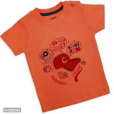 Fabulous Orange Cotton Printed T-Shirts with Shorts For Boys-thumb3
