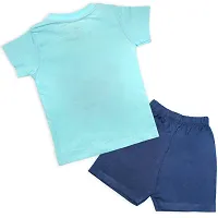 Fabulous Blue Cotton Printed T-Shirts with Shorts For Boys-thumb1