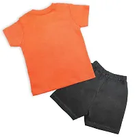 Fabulous Orange Cotton Printed T-Shirts with Shorts For Boys-thumb1