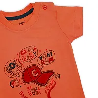 Fabulous Orange Cotton Printed T-Shirts with Shorts For Boys-thumb4