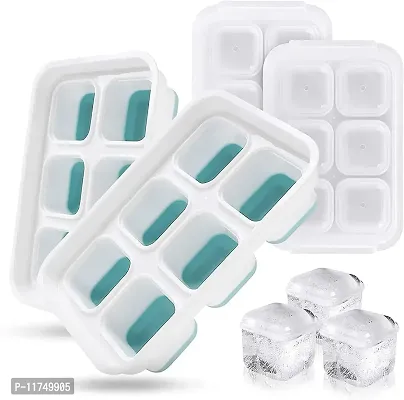 Topinon 1 Pack Ice Cube Trays - Large Square Ice Cube Molds Reusable Ice Maker with Removable Lids-thumb0