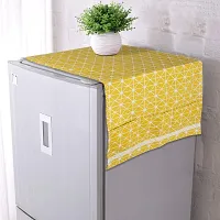 Topinon Fridge Cover Top with Pockets (130 x 55 cm) Yellow-thumb1