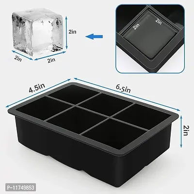 Topinon 6 Cavity Silicone Ice Cube Square Molds (1 Pcs, Black)-thumb4