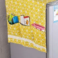 Topinon Fridge Cover Top with Pockets (130 x 55 cm) Yellow-thumb2