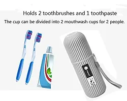 Topinon 2Pc Capsule Shape Travel Toothbrush Toothpaste Case Holder Portable Toothbrush Storage Plastic Toothbrush Holder-Mulit-thumb3