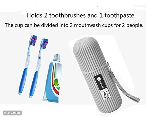 Topinon 2Pc Capsule Shape Travel Toothbrush Toothpaste Case Holder Portable Toothbrush Storage Plastic Toothbrush Holder-Mulit-thumb4