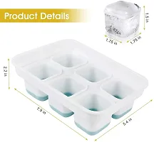Topinon 1 Pack Ice Cube Trays - Large Square Ice Cube Molds Reusable Ice Maker with Removable Lids-thumb1