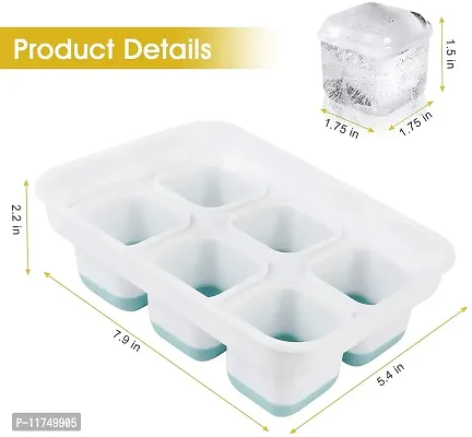 Topinon 1 Pack Ice Cube Trays - Large Square Ice Cube Molds Reusable Ice Maker with Removable Lids-thumb2