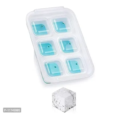 Topinon 1 Pack Ice Cube Trays - Large Square Ice Cube Molds Reusable Ice Maker with Removable Lids-thumb3