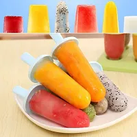 Topinon 6Pcs Popsicle Silicone Molds Home Party Supplies Ice Cream Mold Scoop Circular Popsicle Sticks Holder Ice Cube Tray Spoon-thumb4