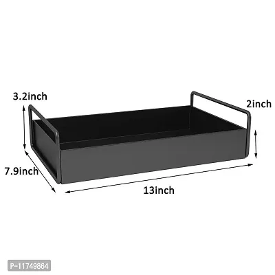 Topinon Bathroom Vanity Tray, Kitchen/Bathroom Countertop Storage Shelf Organizer Black-thumb4