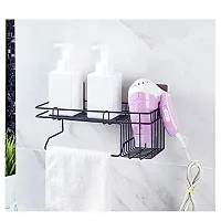 Topinon Metal Bathroom Shower Caddy, Bathroom Shelf Wall Hanging Storage Organizer Kitchen Rack with Shampoo, (Black) - (Pack of 1)-thumb1