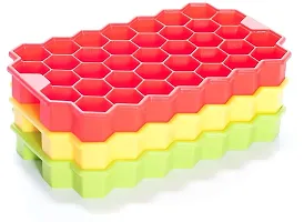 Topinon 37 Cavity Flexible Silicon Honeycomb Shape Ice Cube Mould-1Pc,Multi-Color-thumb1