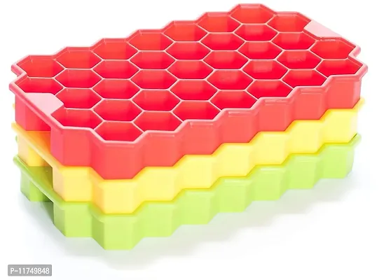 Topinon 37 Cavity Flexible Silicon Honeycomb Shape Ice Cube Mould-1Pc,Multi-Color-thumb2