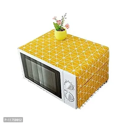 Topinon Microwave Cover for Home Kitchen (Yellow Color)-thumb0