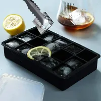 Topinon 1pc Silicone Ice Cube Trays Molds, 15 Cavities Ice Tray Black, Flexible ice Tray- 15 Cavity-thumb4