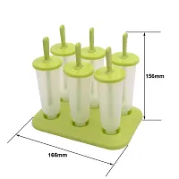 Topinon 6Pcs Popsicle Silicone Molds Home Party Supplies Ice Cream Mold Scoop Circular Popsicle Sticks Holder Ice Cube Tray Spoon-thumb3