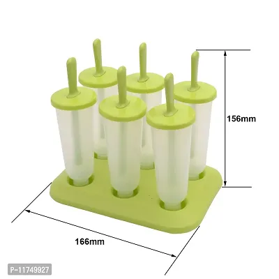 Topinon 6Pcs Popsicle Silicone Molds Home Party Supplies Ice Cream Mold Scoop Circular Popsicle Sticks Holder Ice Cube Tray Spoon-thumb4