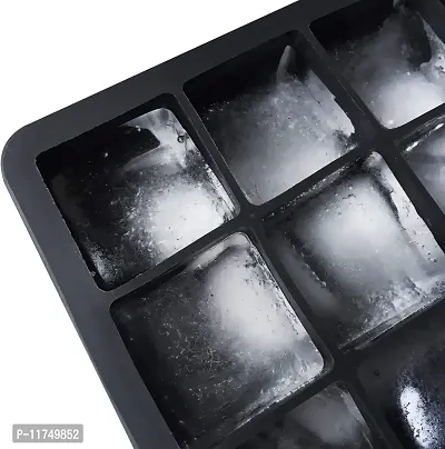 Topinon 1pc Silicone Ice Cube Trays Molds, 15 Cavities Ice Tray Black, Flexible ice Tray- 15 Cavity-thumb4