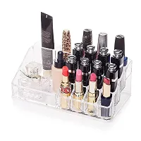 Topinon Plastic 16 Compartment Cosmetic Display Cases Makeup Lipstick Storage Organizer Holder Box, (22L x 12.2W x 7.5H) (Transparent)-thumb3