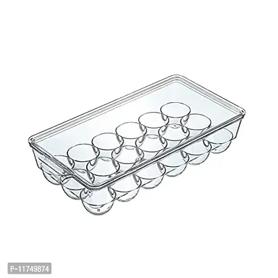 Topinon 18 Grids Stackable Clear Plastic Kitchen Refrigerator Egg Tray with Lid, Egg Holder, Refrigerator Storage Container-(Pack Of 1)-thumb2