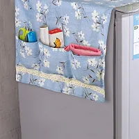 Topinon Fridge Cover Top with Pockets (Blue, 130 x 55 cm)-thumb2