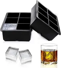 Topinon 6 Cavity Silicone Ice Cube Square Molds (1 Pcs, Black)-thumb1