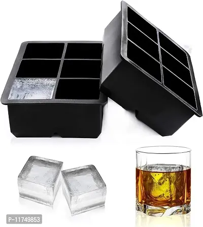 Topinon 6 Cavity Silicone Ice Cube Square Molds (1 Pcs, Black)-thumb2