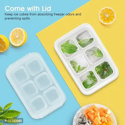 Topinon 1 Pack Ice Cube Trays - Large Square Ice Cube Molds Reusable Ice Maker with Removable Lids-thumb5