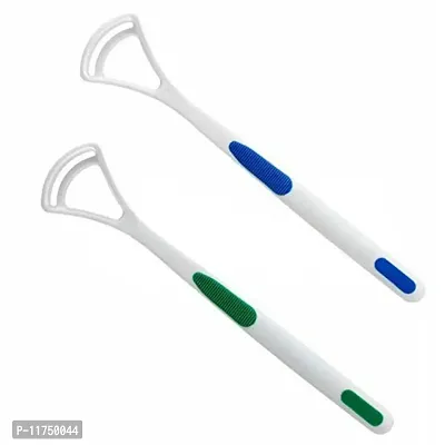 Topinon Tongue Cleaner with Silica Handle for Oral Hygiene(set of 2)-thumb0