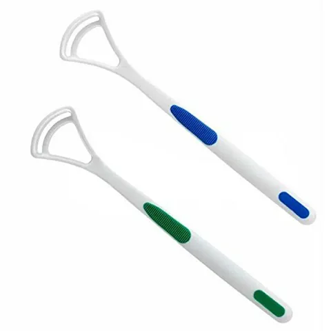 Topinon Tongue Cleaner with Silica Handle for Oral Hygiene(set of 2)