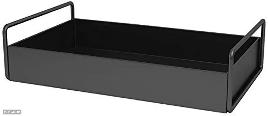 Topinon Bathroom Vanity Tray, Kitchen/Bathroom Countertop Storage Shelf Organizer Black-thumb2