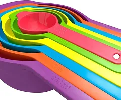 Topinon Measuring Cups and Spoons Baking Kitchen Tools Teaspoon Rainbow Colors (6 Pcs)-thumb1