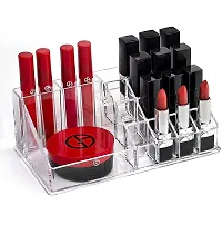 Topinon Plastic 16 Compartment Cosmetic Display Cases Makeup Lipstick Storage Organizer Holder Box, (22L x 12.2W x 7.5H) (Transparent)-thumb4