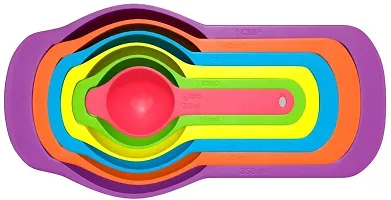 Topinon Measuring Cups and Spoons Baking Kitchen Tools Teaspoon Rainbow Colors (6 Pcs)-thumb2