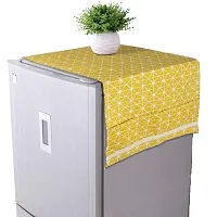 Topinon Refrigerator Cover Fridge Cover Top with Pockets, 130 x 55 cm, Yellow-thumb2