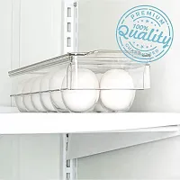 Topinon Acrylic Egg Holder BPA Free Fridge Organizer with Lid & Handles Refrigerator Storage Container 12 Egg Tray, Clear,-1pc-thumb1