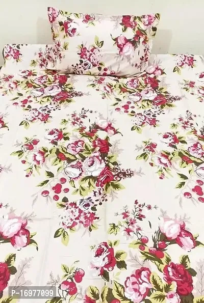 Stylish Cotton Single BedSheet with 1 Pillow Cover