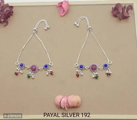 FANCY SILVER PAYAL ANKLET-thumb0