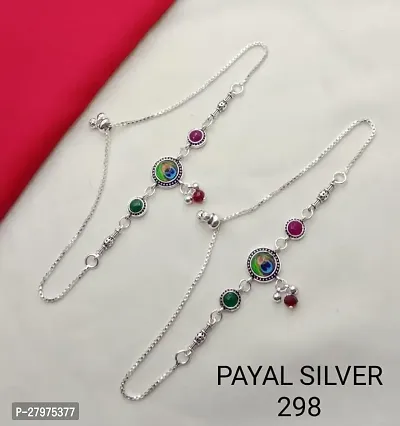 Fancy Silver Payal Anklet-thumb0