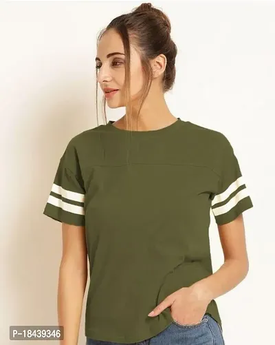 Stylish Fancy Cotton T-Shirts For Women-thumb0