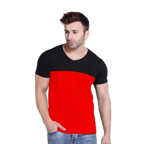 Stylish Fancy Cotton Round Neck T-Shirts For Men