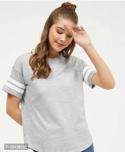 Stylish Fancy Cotton T-Shirts For Women-thumb0