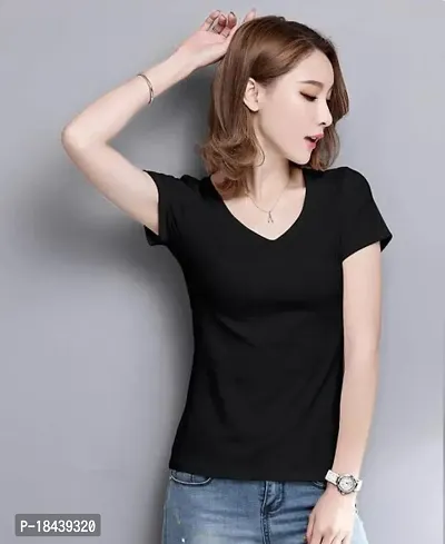 Stylish Fancy Cotton T-Shirts For Women-thumb0