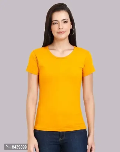 Stylish Fancy Cotton T-Shirts For Women-thumb0