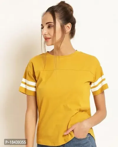 Stylish Fancy Cotton T-Shirts For Women-thumb0