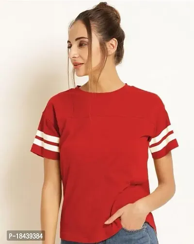 Stylish Fancy Cotton T-Shirts For Women-thumb0