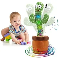 TikTok Dancing Cactus Plush Toy USB Charging,Sing 120pcs Songs,Recording,Repeats What You say and emit Colored Lights,Gifts of Fun Toys for Boys (Talking Cactus -Rechargeable)-thumb1