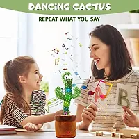 TikTok Dancing Cactus Plush Toy USB Charging,Sing 120pcs Songs,Recording,Repeats What You say and emit Colored Lights,Gifts of Fun Toys for Boys (Talking Cactus -Rechargeable)-thumb2